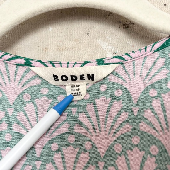 Boden Joanna Cap Sleeve Wrap Midi Dress, Sweet Lilac Shell Print - Picture 3 of 6